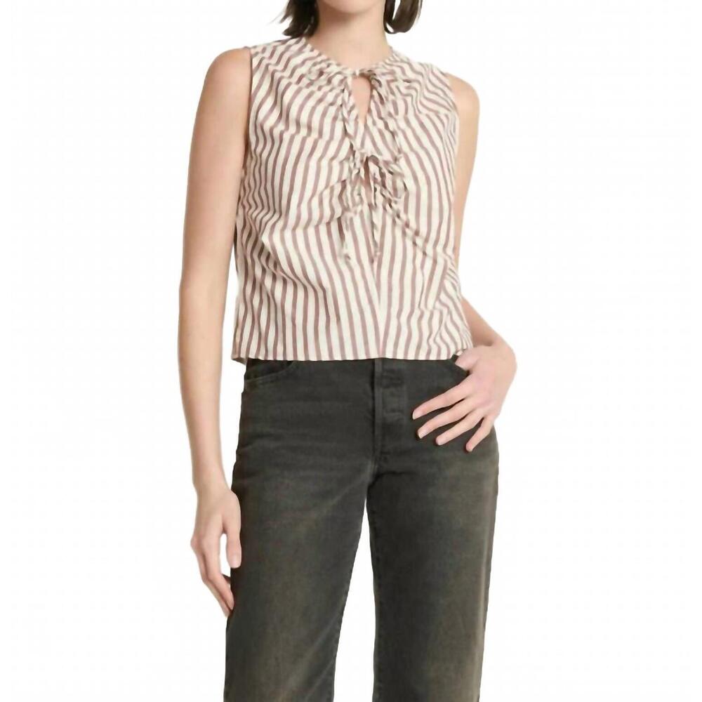 NEW NATION LTD mimmi keyhole top in sable stripe